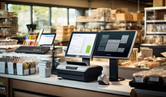 A POS system in a shop.