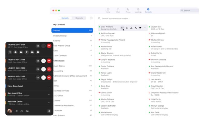 The Zoom Phone interface